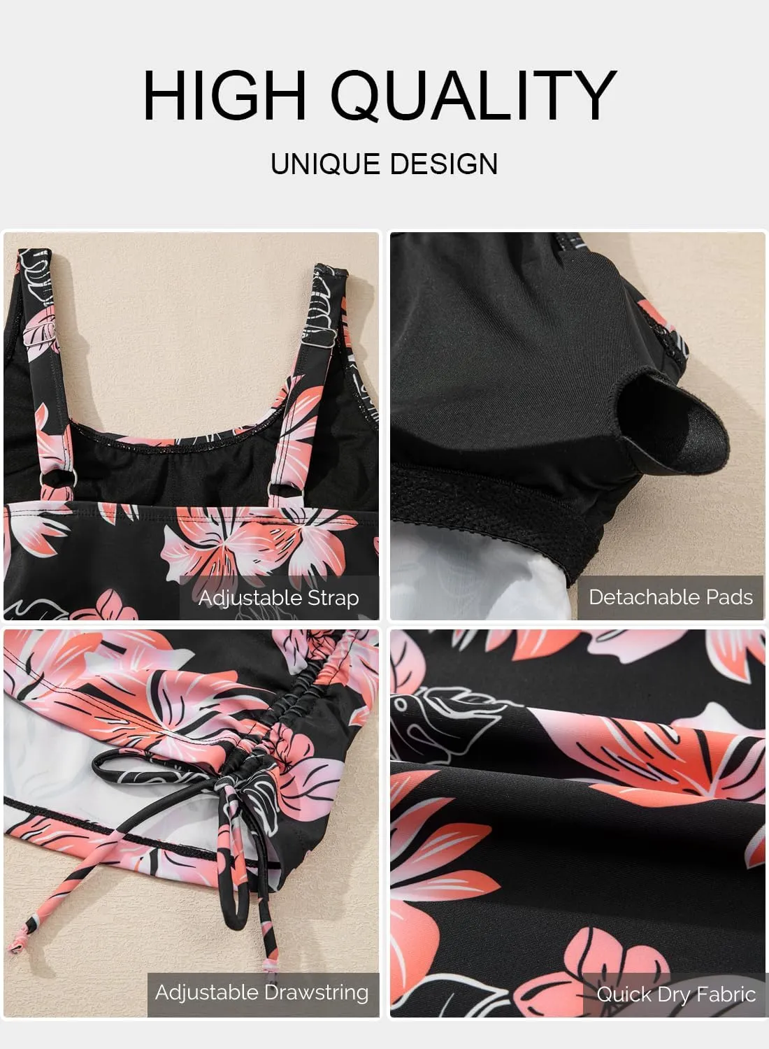 Aleumdr Womens Tankini Top Only Ruched Tummy Control Bathing Suit Top Modest Swim Tank Top No Bottom