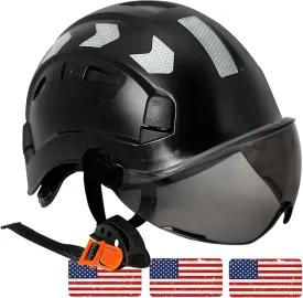 AOLAMEGS Construction Safety Hard Hat - ANSI Z89.1 Type  OSHA Approved Safety Helmets with Chin Straps Lightweight Reflective Vented ABS Hard Hats For Men Women Industrial Workwear 6-point Suspension