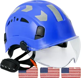 AOLAMEGS Construction Safety Hard Hat - ANSI Z89.1 Type  OSHA Approved Safety Helmets with Chin Straps Lightweight Reflective Vented ABS Hard Hats For Men Women Industrial Workwear 6-point Suspension