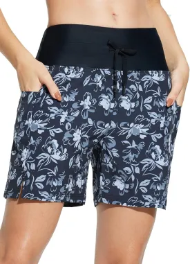 baleaf Women's 9" High Waisted Swim Board Shorts Quick Dry Swimsuits Bottoms with Drawstring