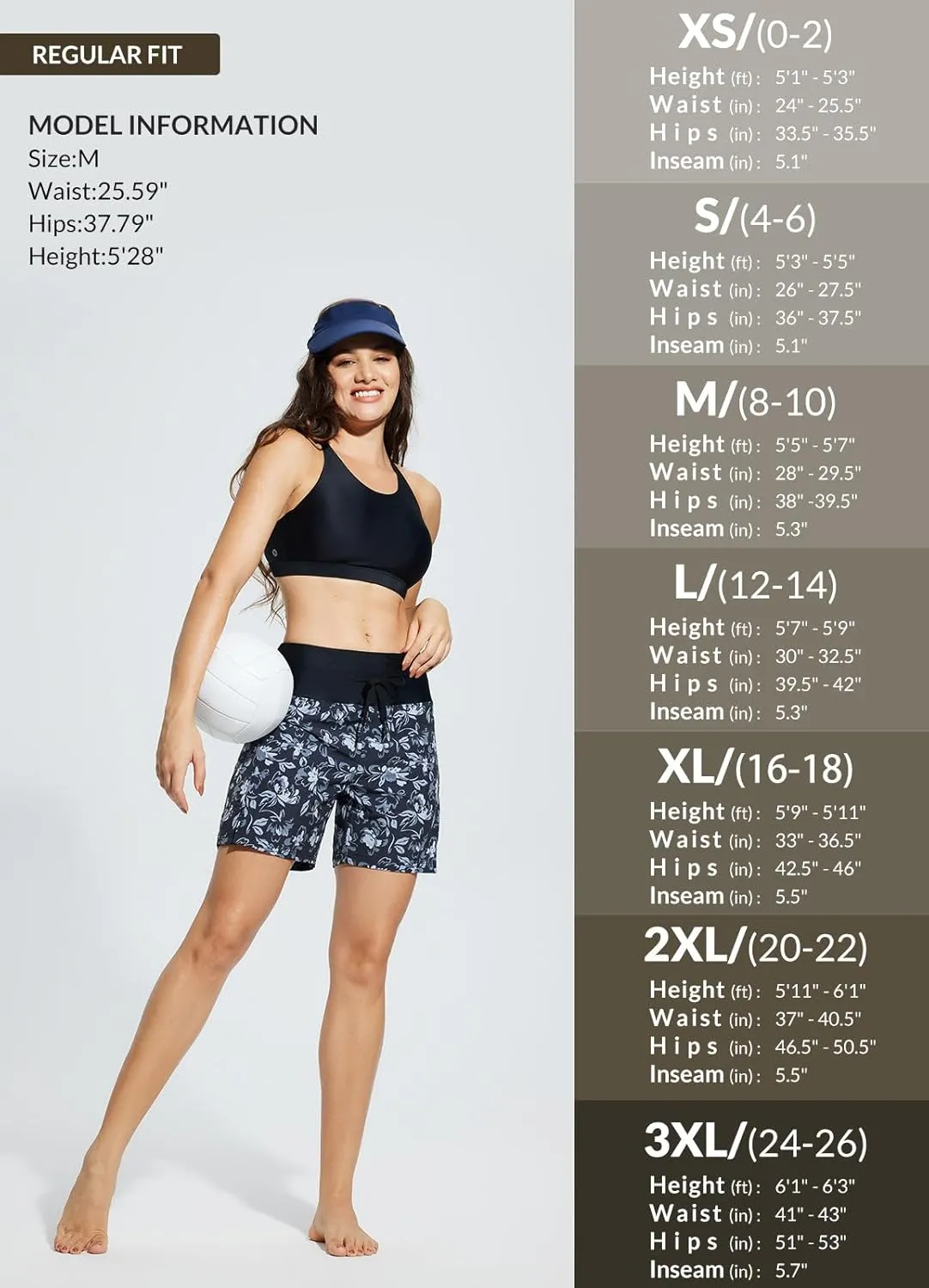 baleaf Women's 9" High Waisted Swim Board Shorts Quick Dry Swimsuits Bottoms with Drawstring
