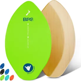 BPS New Zealand Shaka Skimboard with Colored EVA Grip Pad and High Gloss Clear Coat Wooden Skim Boards for Kids and Adults | Choose from 3 Sizes and Traction Pad Color