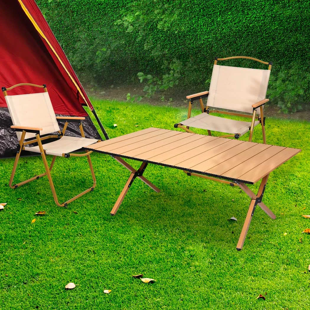 Camping Table and Chair Set Folding Portable Picnic Outdoor Egg Roll Foldable