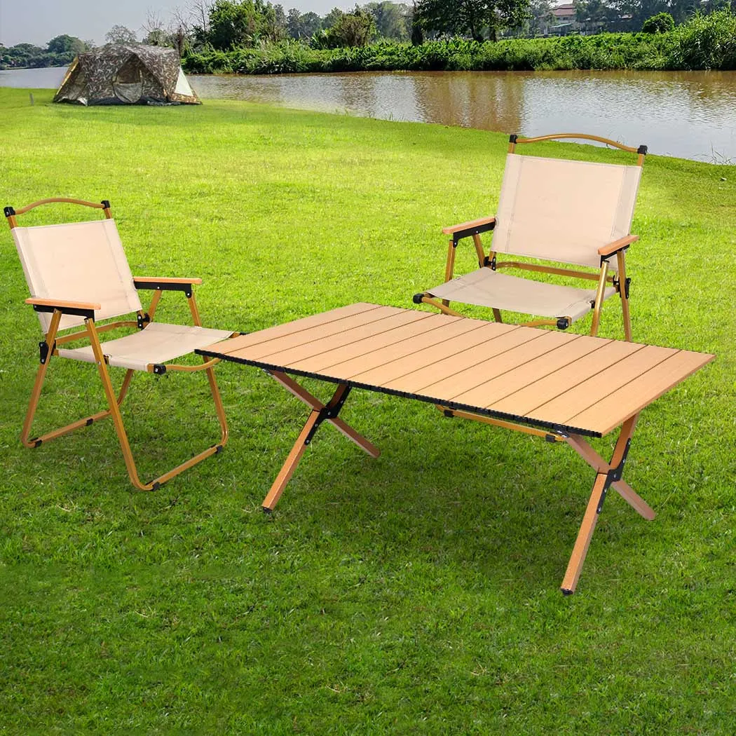 Camping Table and Chair Set Folding Portable Picnic Outdoor Egg Roll Foldable