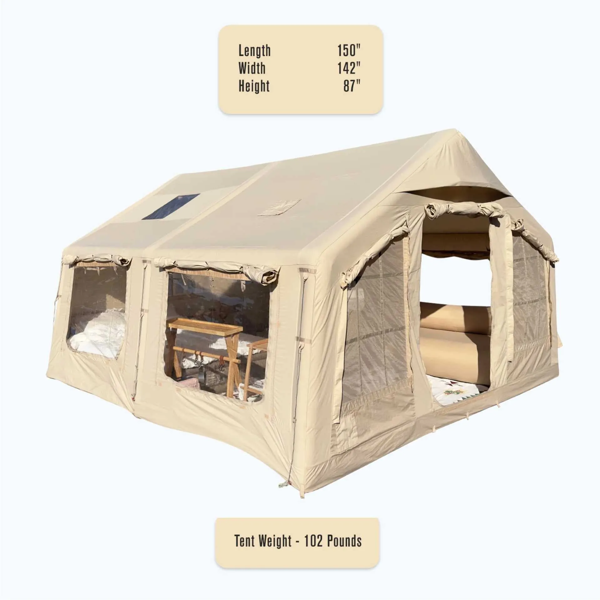 Coody | RBM Inflatable tent  Koala 5 Beige for 2-8 person
