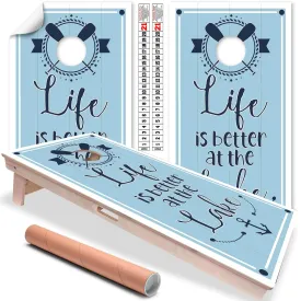 Cornhole Wraps for Boards Vinyl Decals (Set of 2) Life Is Better At The Lake - 25  Designs Corn Hole Cornhole Wraps Stickers Cornhole Skins Cornhole Wraps for Boards (Boards Not Included)