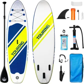 Inflatable Stand Up Paddle Board, 10'6" x 33" x 6", Standup Paddleboard with Adjustable Kayak Paddle, for Yoga, Paddle Board, Kayaking, Surf, Canoe, Fishing
