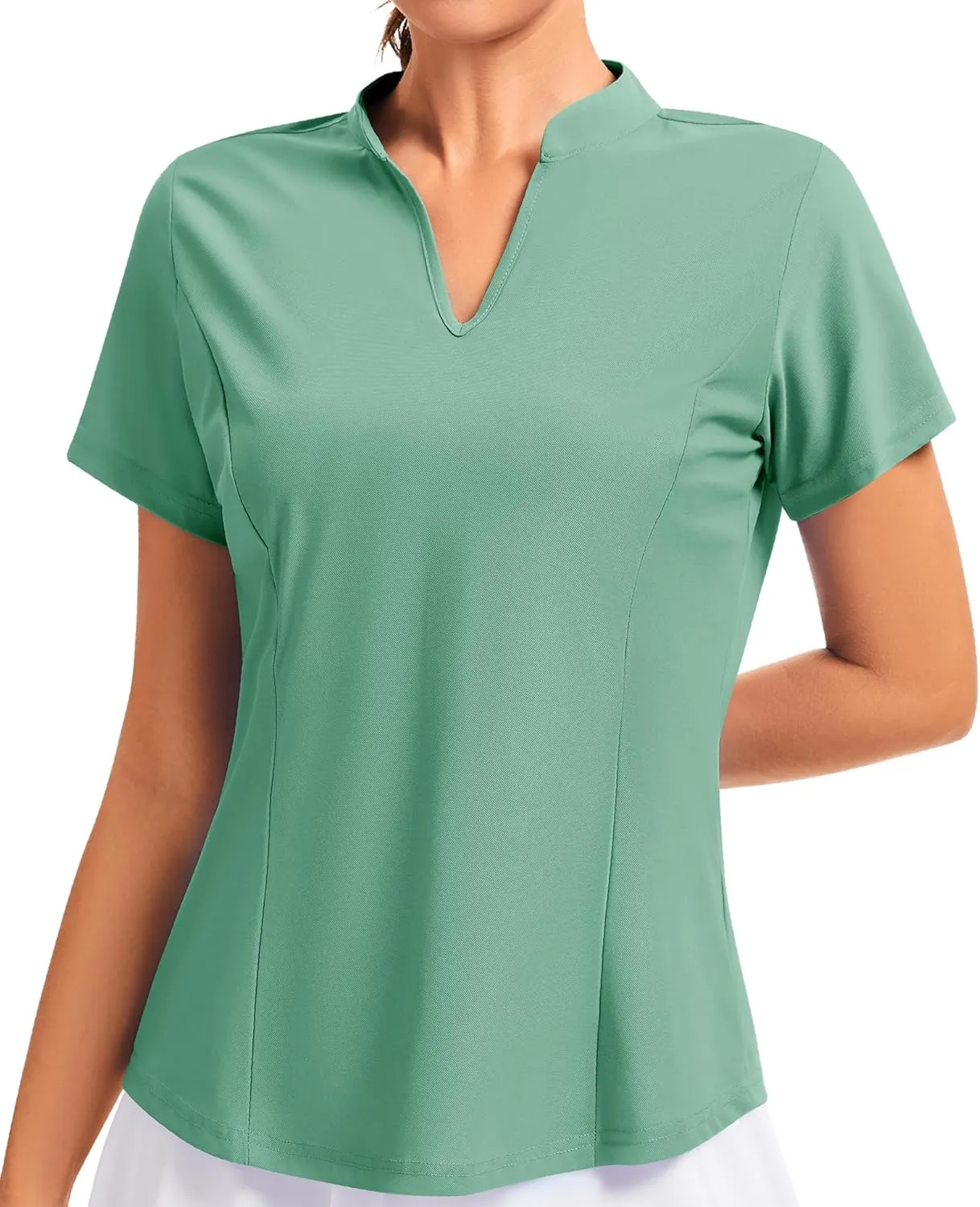 JoyGirl Women Golf Polo Shirts UPF 50  Short Sleeve Athletic T Shirts V Neck Quick Dry Tennis Tops for Women