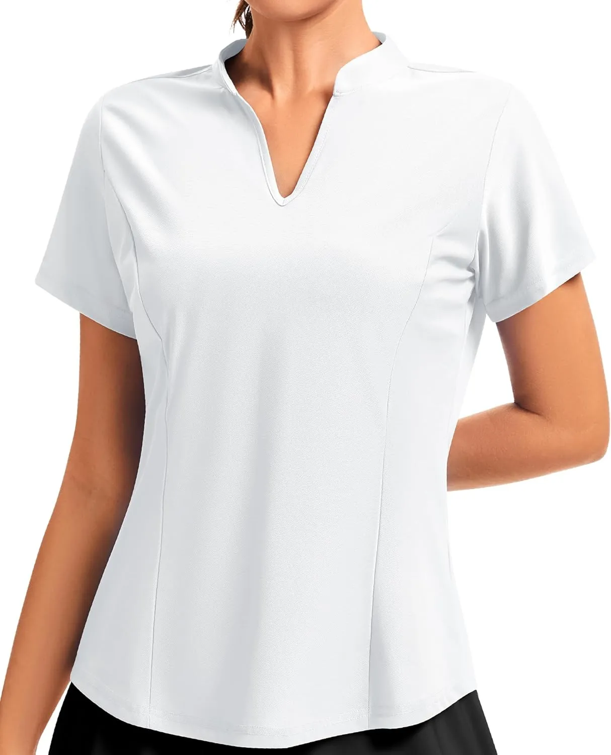 JoyGirl Women Golf Polo Shirts UPF 50  Short Sleeve Athletic T Shirts V Neck Quick Dry Tennis Tops for Women
