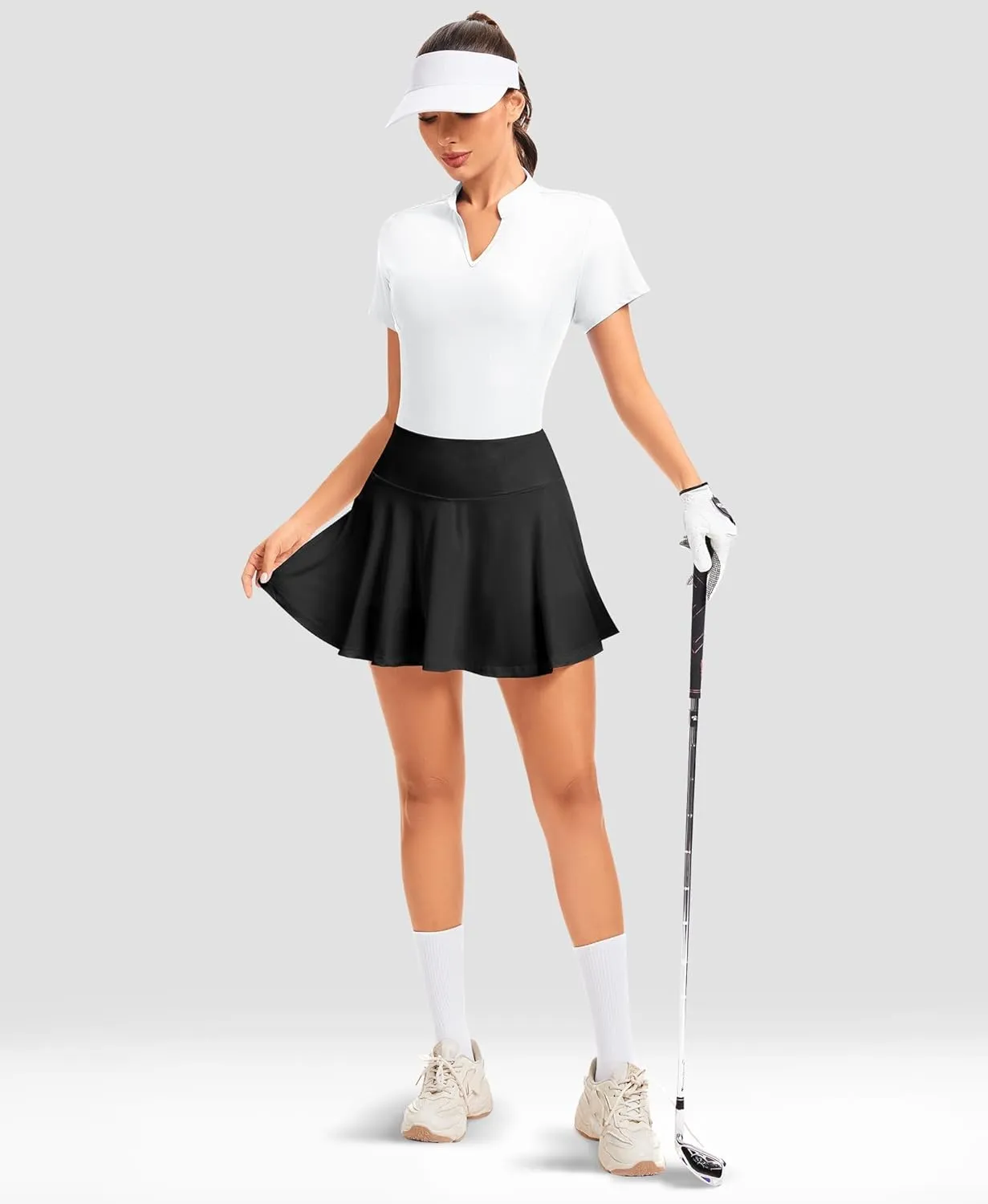 JoyGirl Women Golf Polo Shirts UPF 50  Short Sleeve Athletic T Shirts V Neck Quick Dry Tennis Tops for Women