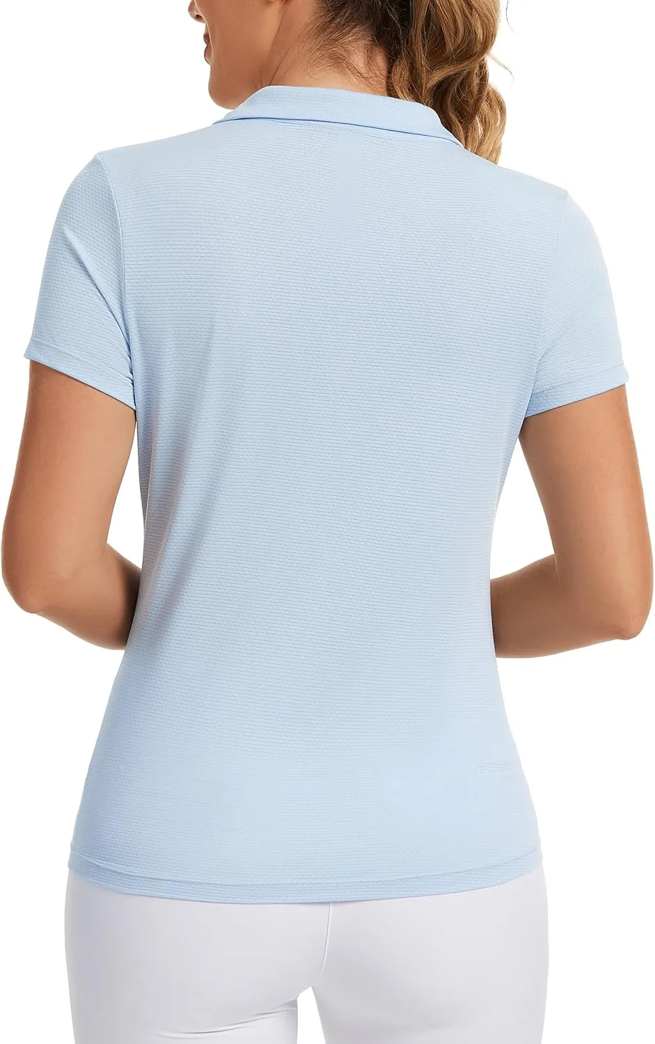 MathCat Womens Golf Shirt Short Sleeve Tennis Polo Shirts UPF50  Sun Protection V Neck Collared Quick Dry Workout Tops