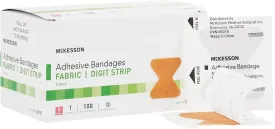 McKesson Adhesive Bandages, Sterile Fabric Digit Fingertip, Tan, 1.7 in x 2 in, 100 Count, 24 Packs, 2400 Total