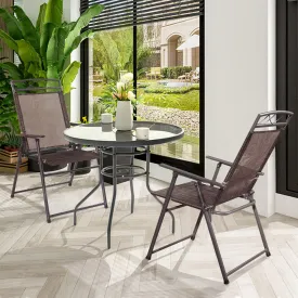 NNECW Set of 4 Portable Folding Garden Chairs with Armrests for Outdoor Camping