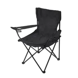 NNEDSZ 2pcs Black Portable Folding Camping Chair with Armrests and Cup Holder