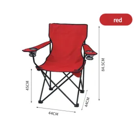 NNEDSZ 2pcs Red Portable Folding Camping Chair with Armrests and Cup Holder