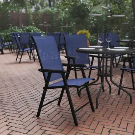 Paladin Navy Outdoor Folding Patio Sling Chair