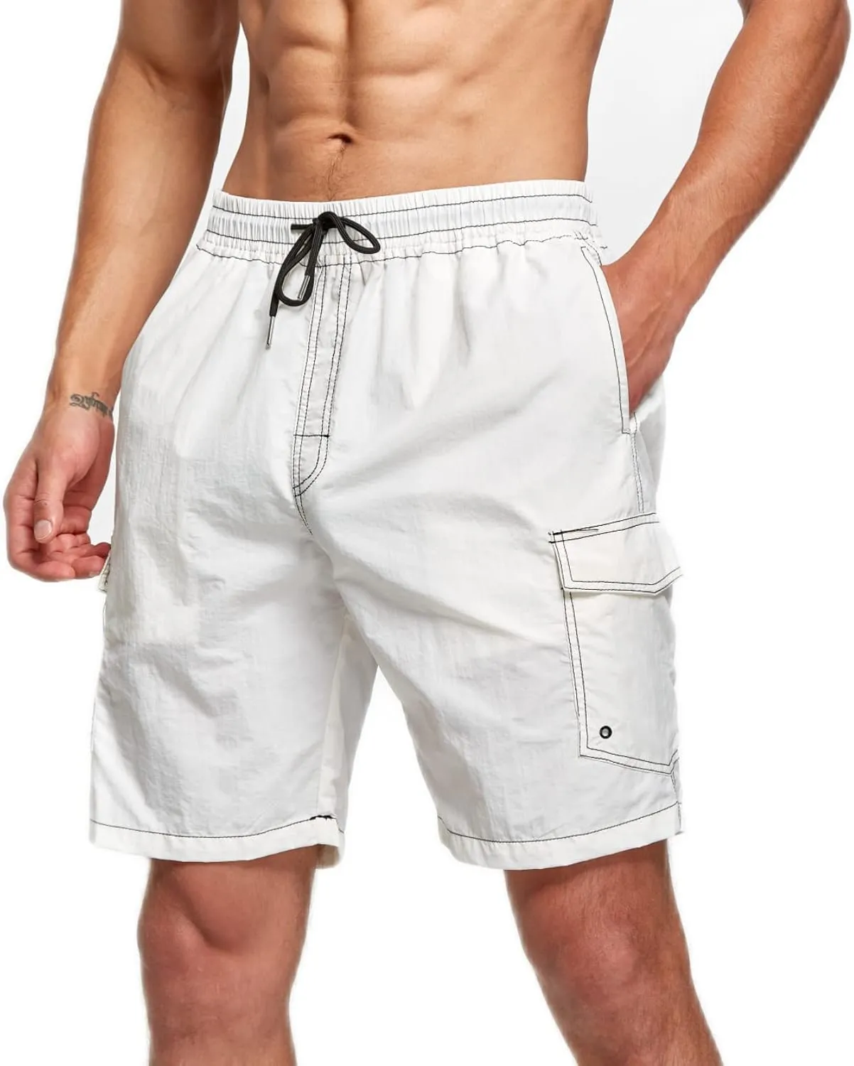 STICKON Mens Swim Trunks Quick Dry Summer Beach Shorts Board Shorts with Pockets
