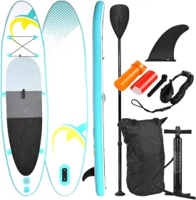 Surfboard Inflatable SUP320 Stand Up Paddle Board for All Skill Levels, Non-Slip SUP, Surfboard with Paddle&Fin&Waterproof Bag&Air Pump Outdoor Recreation