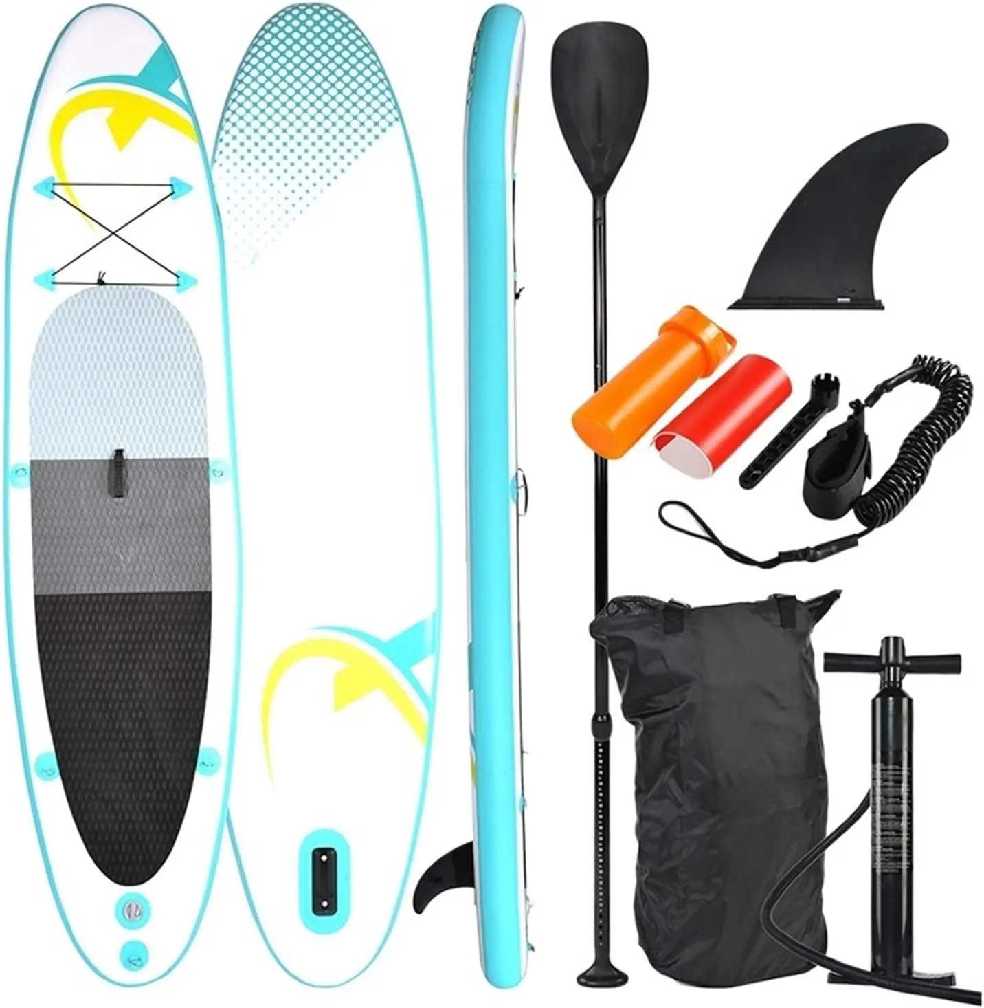 Surfboard Inflatable SUP320 Stand Up Paddle Board for All Skill Levels, Non-Slip SUP, Surfboard with Paddle&Fin&Waterproof Bag&Air Pump Outdoor Recreation