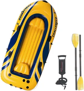 Thicken Inflatable Raft - Assault Rubber Boats,Adult Heavy Kayak Inflatable Boat,Wear-Resisting Hovercraft Dinghies for Fishing, Touring, Entertainment 250x135CM