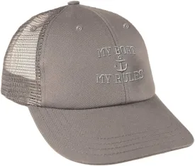 Trucker Hat Baseball Cap My Boat Rules Anchor Captain A Embroidery Snapback