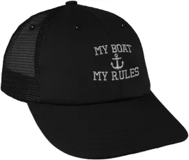 Trucker Hat Baseball Cap My Boat Rules Anchor Captain A Embroidery Snapback
