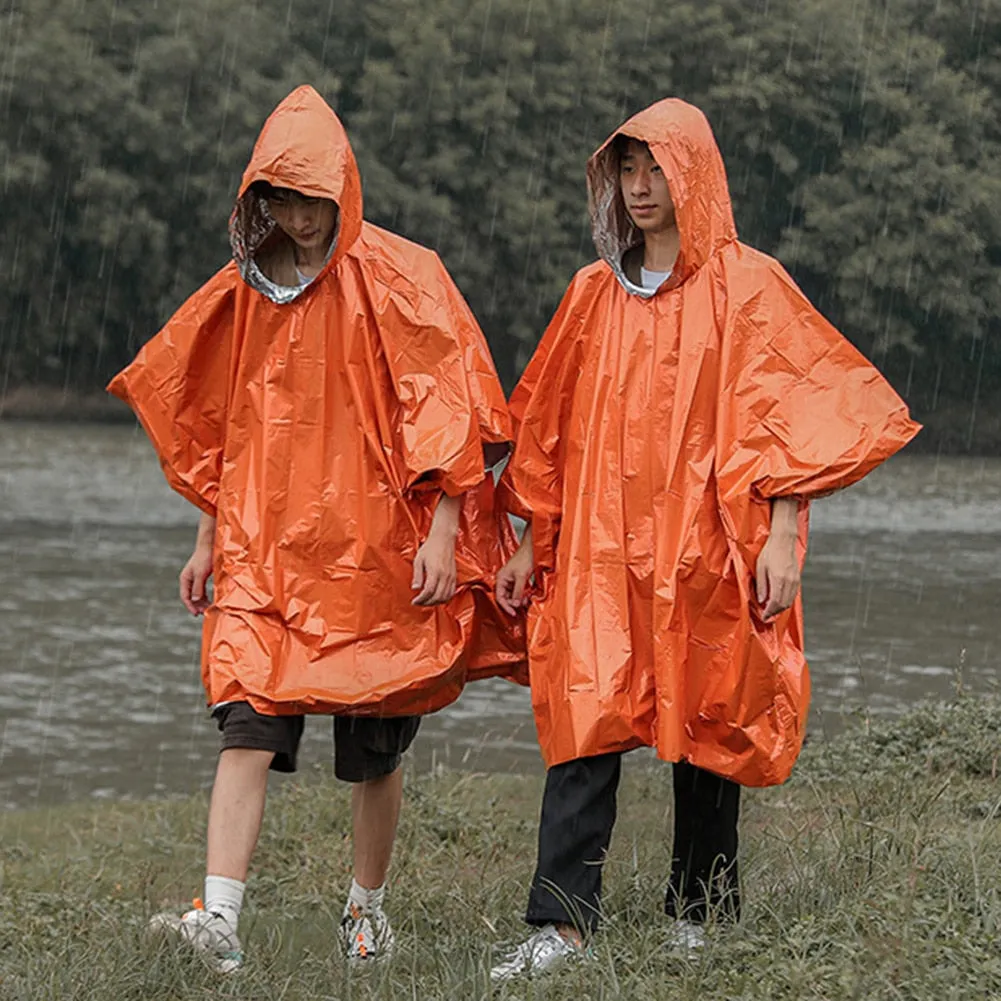 Waterproof Emergency Motorcycle Raincoat Aluminum Film Poncho Cold Insulation Rainwear