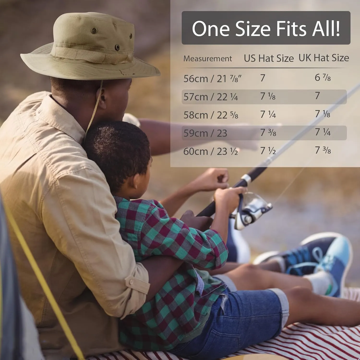 Wide Brim Boonie Hat, Men & Women Top Camo Bucket Hats for Safari Military Beach