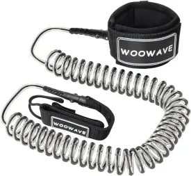 WOOWAVE SUP Leash Premium Stand Up Paddle Board Surfboard Leash Coiled 8/10 feet Stay on Board with Waterproof Wallet/Phone Case